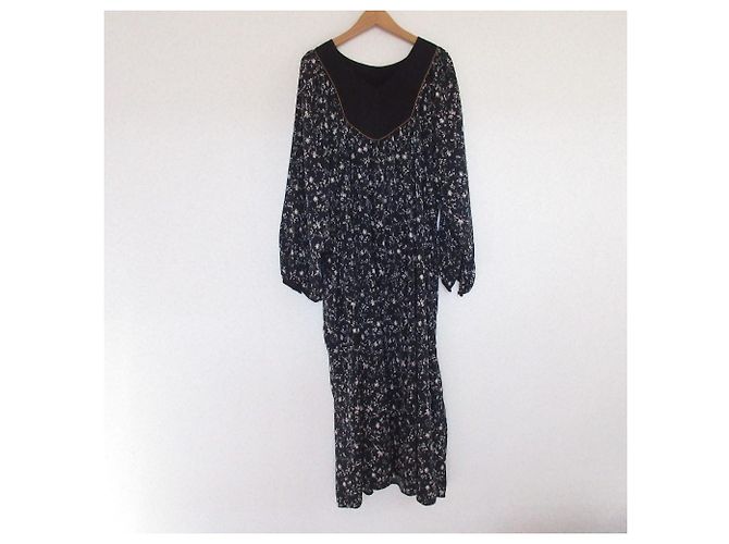 Autre Marque WHYTO. Kleid mit Blumenprint Schwarz - Ansicht 2
