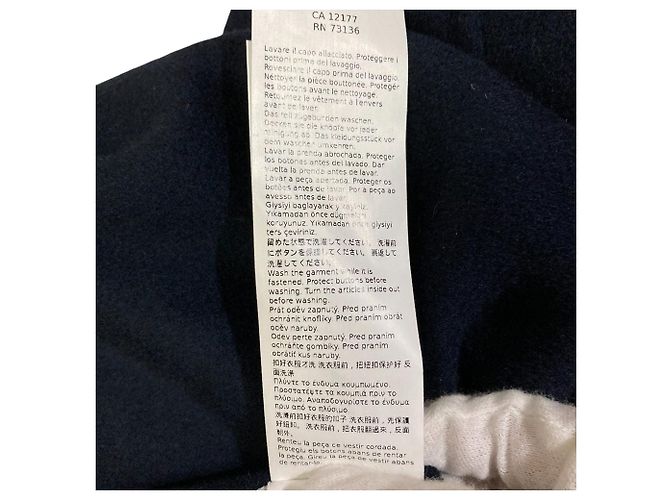 Chaqueta sin cuello de lana S Max Mara EMILIE Azul Azul marino - vista 10