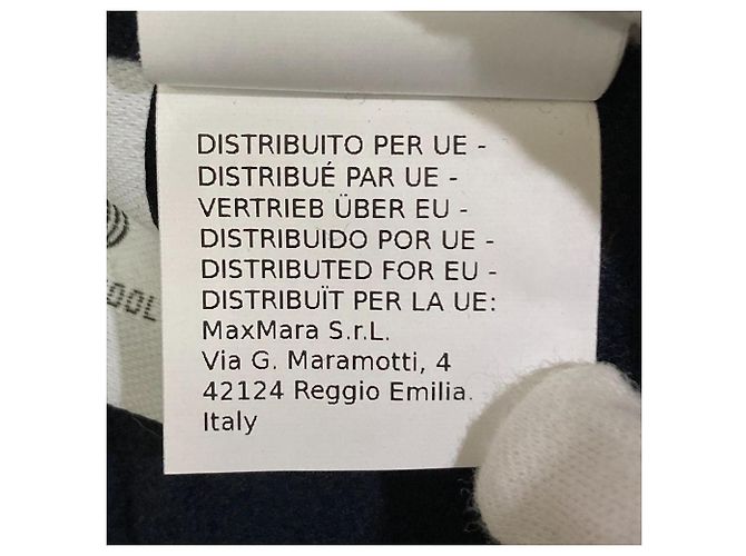 Chaqueta sin cuello de lana S Max Mara EMILIE Azul Azul marino - vista 12