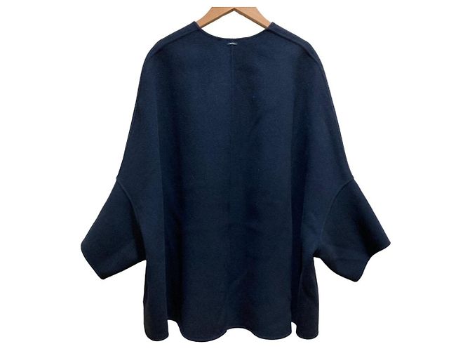 Chaqueta sin cuello de lana S Max Mara EMILIE Azul Azul marino - vista 4