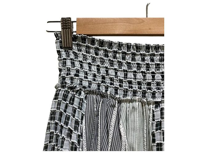 Autre Marque VIVIENNE TAM Patchwork-Rock aus Baumwolle Braun Schwarz Weiß - Ansicht 2