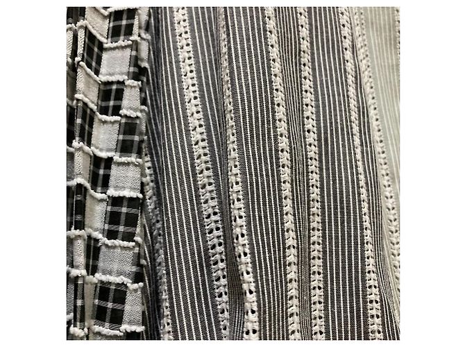 Autre Marque VIVIENNE TAM Patchwork-Rock aus Baumwolle Braun Schwarz Weiß - Ansicht 4