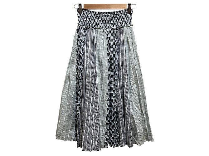 Autre Marque VIVIENNE TAM Patchwork-Rock aus Baumwolle Braun Schwarz Weiß - Ansicht 5