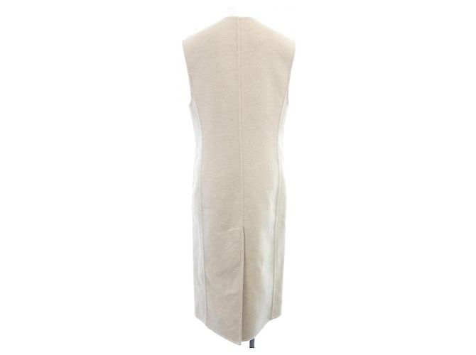 Hermès Chaleco largo Double Face 100% Baby Cashmere 34 Beige - vista 2