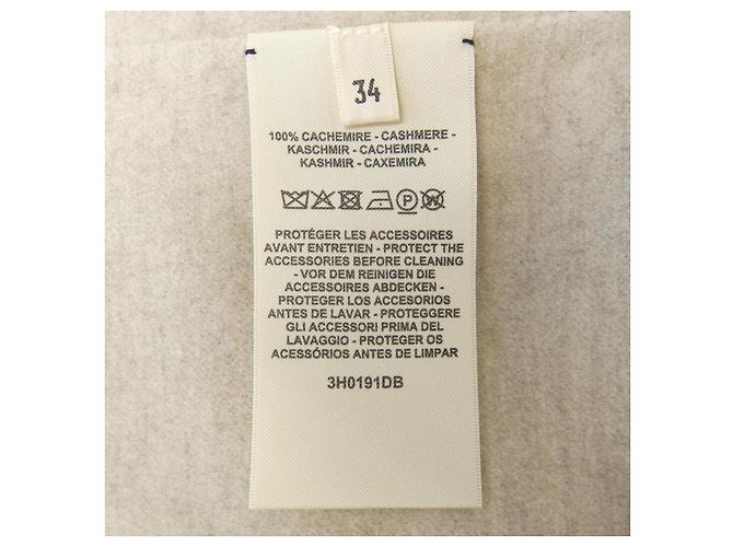 Hermès Chaleco largo Double Face 100% Baby Cashmere 34 Beige - vista 3