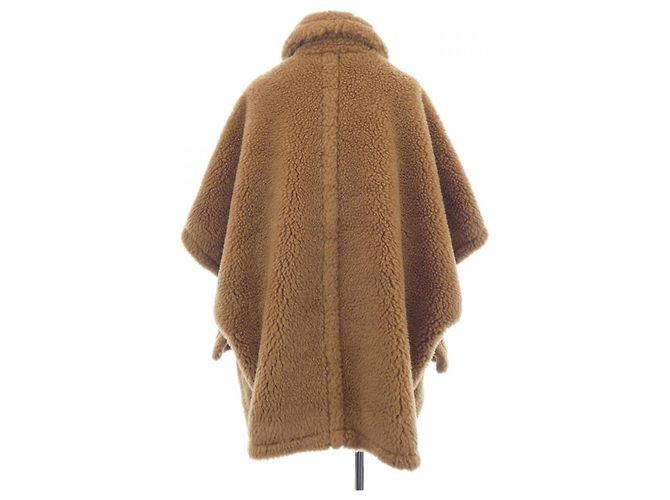 Max Mara TEBE Teddy Bear Camel Silk Cape Marrone - vista 2