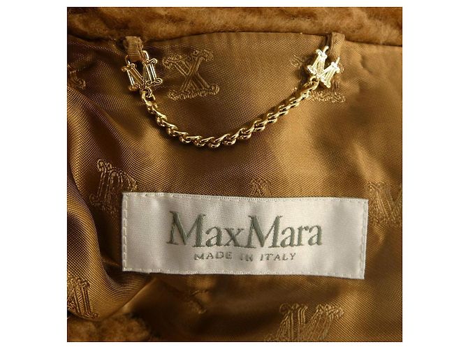 Max Mara TEBE Teddy Bear Camel Silk Cape Marrone - vista 4