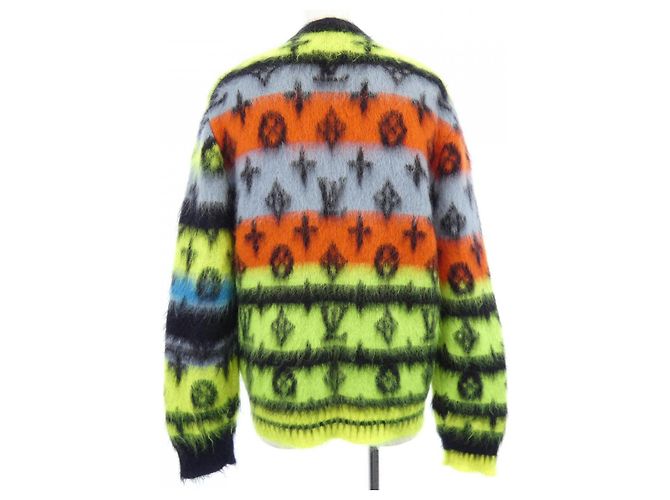 Cardigã de mohair Monogram Louis Vuitton Preto Azul Amarelo - vista 2