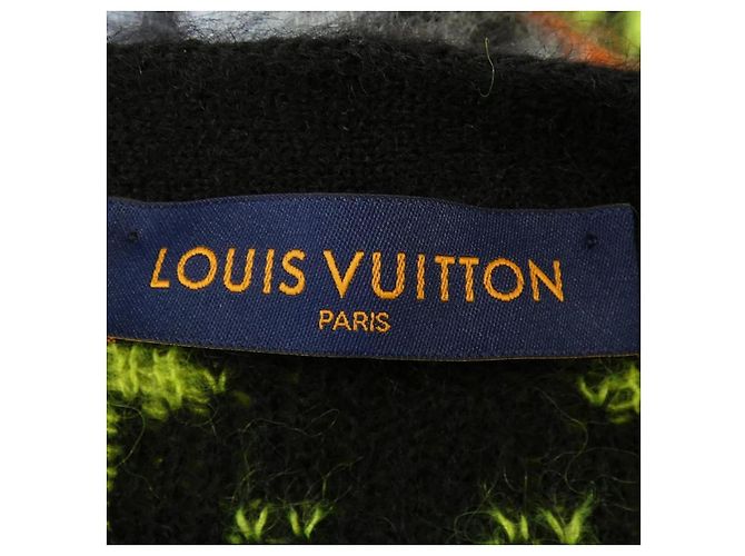 Cardigã de mohair Monogram Louis Vuitton Preto Azul Amarelo - vista 4