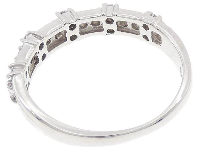 Autre Marque Anel Crescent Vert em Platina e Diamantes Prata - vista 3