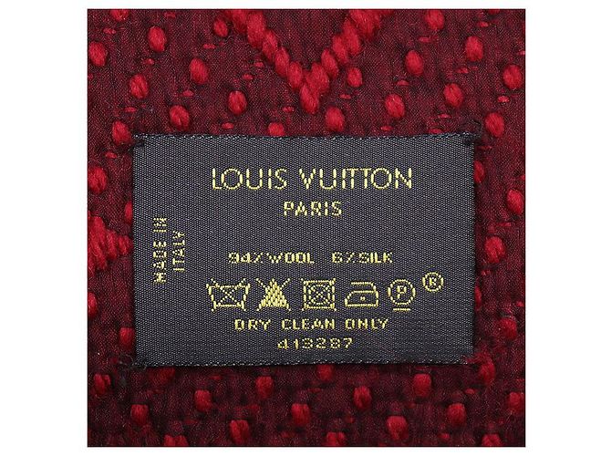 Louis Vuitton Echarpe Logomania Monogram Wool Silk Scarf Roja - vista 7