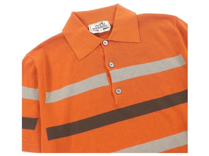 Polo Hermès in cotone XS Arancione - vista 2