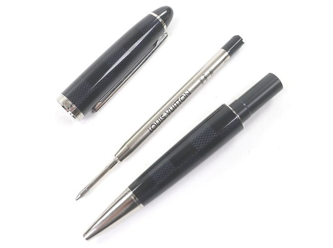 Penna a sfera Louis Vuitton Grand Tour Damier Graphite Nero Argento - vista 3