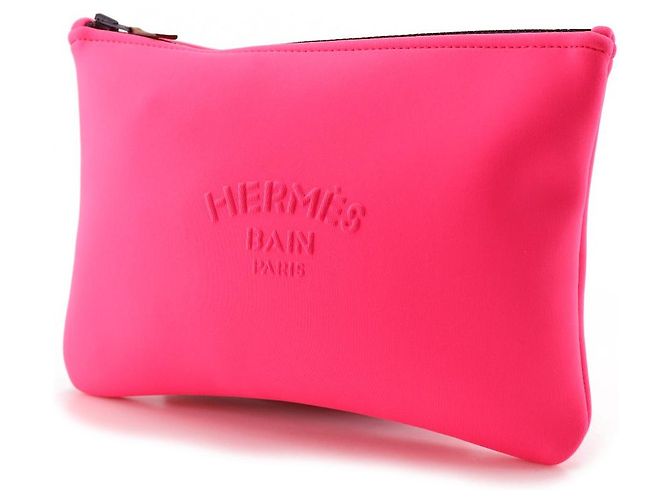 Bolsa Hermès Neobain MM em poliuretano Rosa - vista 2