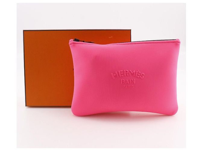 Bolsa Hermès Neobain MM em poliuretano Rosa - vista 7