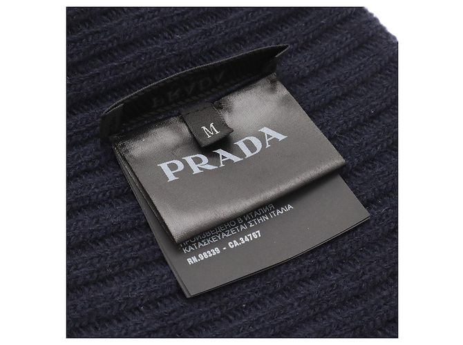 Gorro de lã Prada Azul Marinho - vista 4