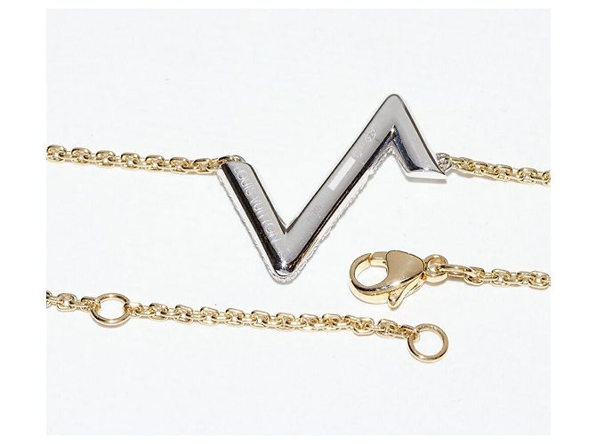 Collana Louis Vuitton LV Volt Upside Down K18WG K18YG Diamanti D'oro - vista 4