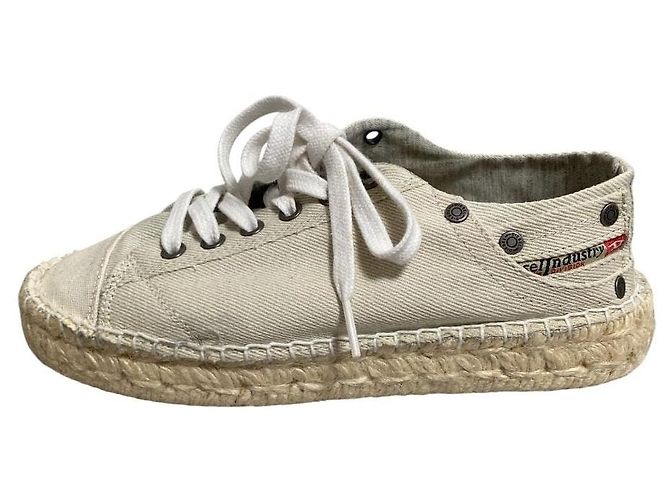 Autre Marque DIESEL Canvas Espadrille Sneaker Braun Grau - Ansicht 4