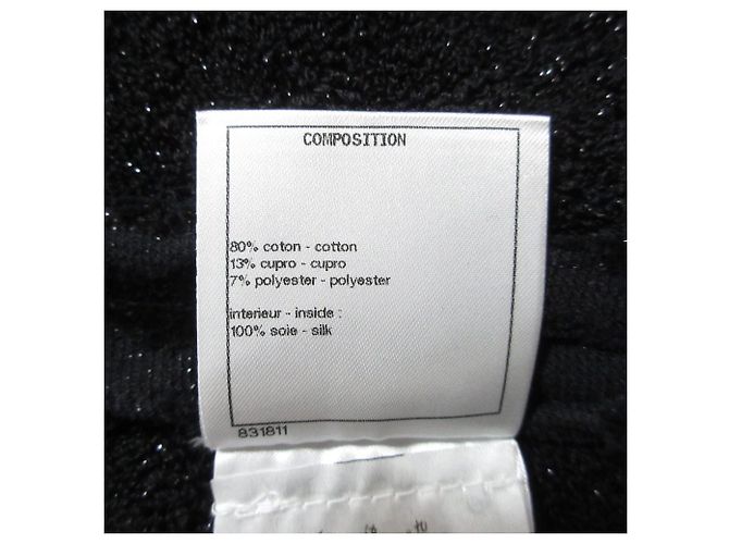Chanel Camellia Pattern Velour Collarless Jacket Black - view 11