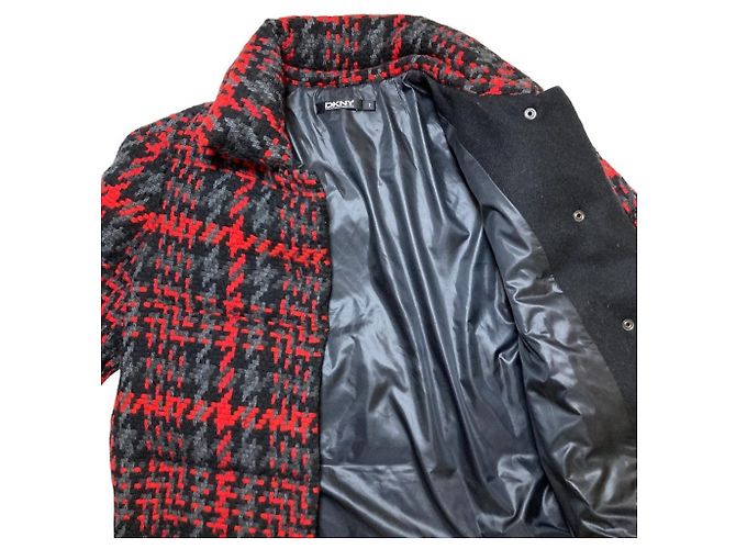 Autre Marque DKNY Tweed-Daunenjacke Schwarz - Ansicht 3