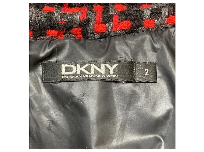 Autre Marque DKNY Tweed-Daunenjacke Schwarz - Ansicht 4