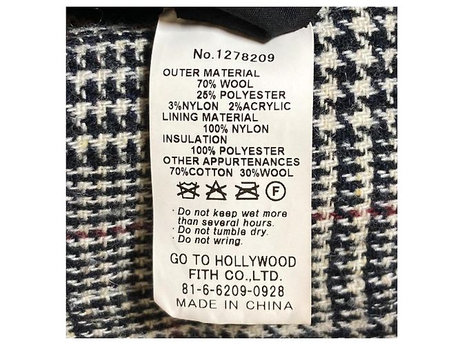 Autre Marque Abrigo reversible acolchado Glen Check Go To Hollywood Negro - vista 7