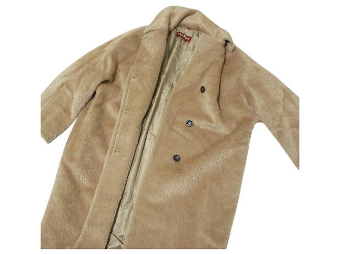 Cappotto Max Mara STUDIO Shaggy Alpaca Beige Cammello - vista 5