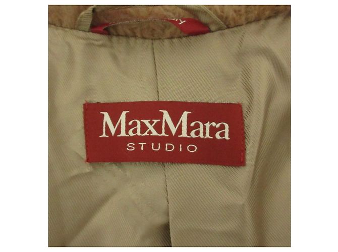 Cappotto Max Mara STUDIO Shaggy Alpaca Beige Cammello - vista 7