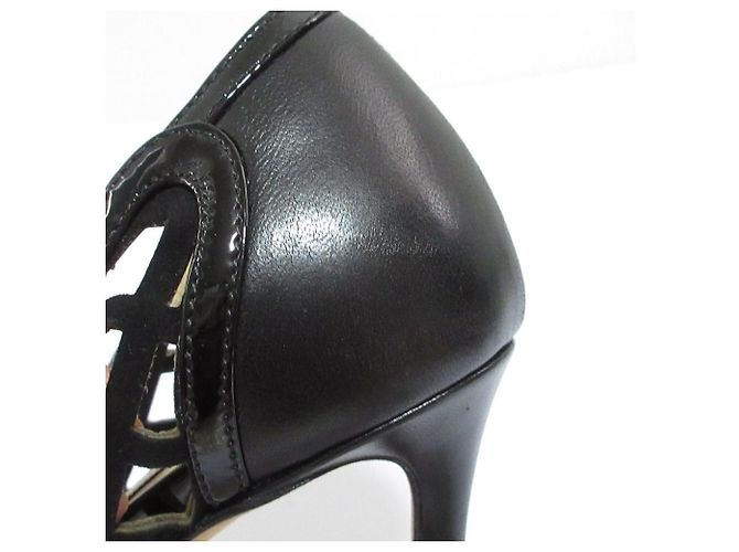 Décolleté a punta in pelle traforata Jimmy Choo Nero - vista 13