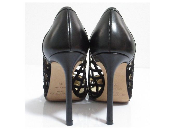 Décolleté a punta in pelle traforata Jimmy Choo Nero - vista 6