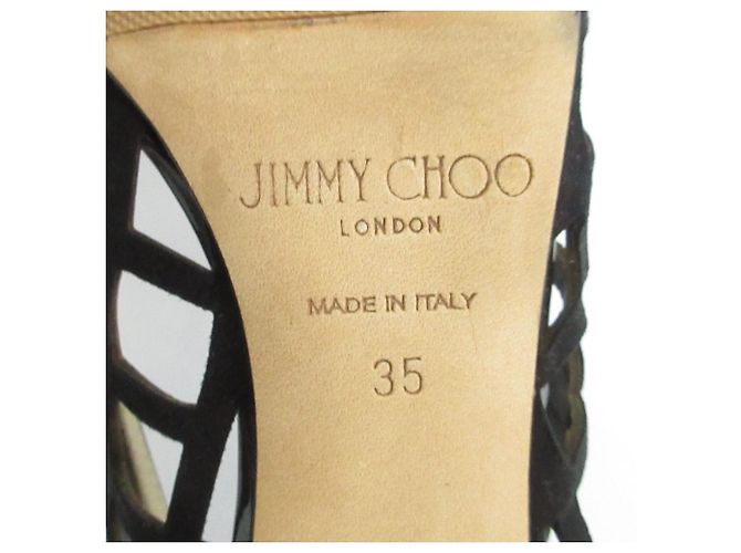 Décolleté a punta in pelle traforata Jimmy Choo Nero - vista 8