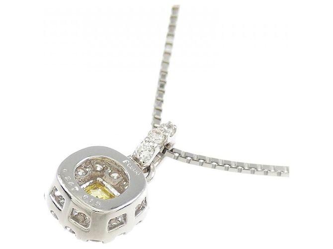 Autre Marque Platin-Diamant-Halskette Silber - Ansicht 4