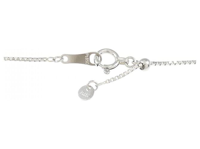 Autre Marque Platin-Diamant-Halskette Silber - Ansicht 5