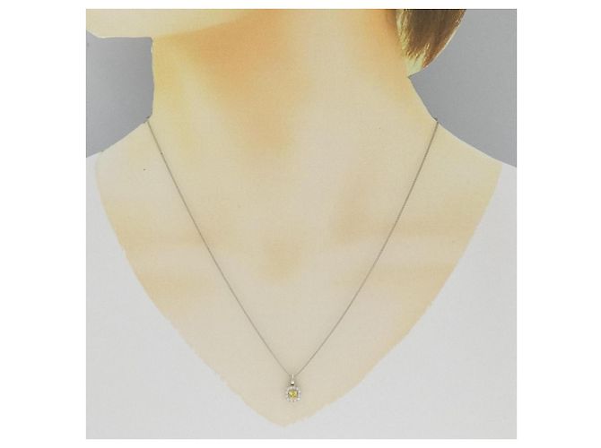 Autre Marque Platin-Diamant-Halskette Silber - Ansicht 6
