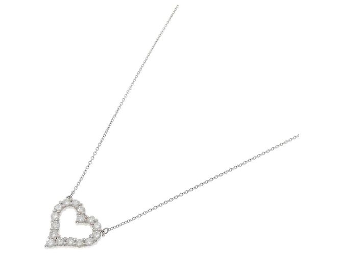 Autre Marque Collana Cuore con Diamanti PT900 PT850 Argento - vista 2