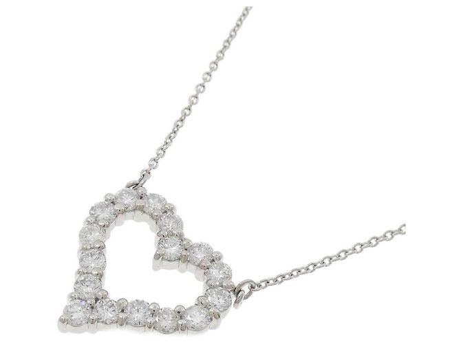 Autre Marque Collana Cuore con Diamanti PT900 PT850 Argento - vista 3