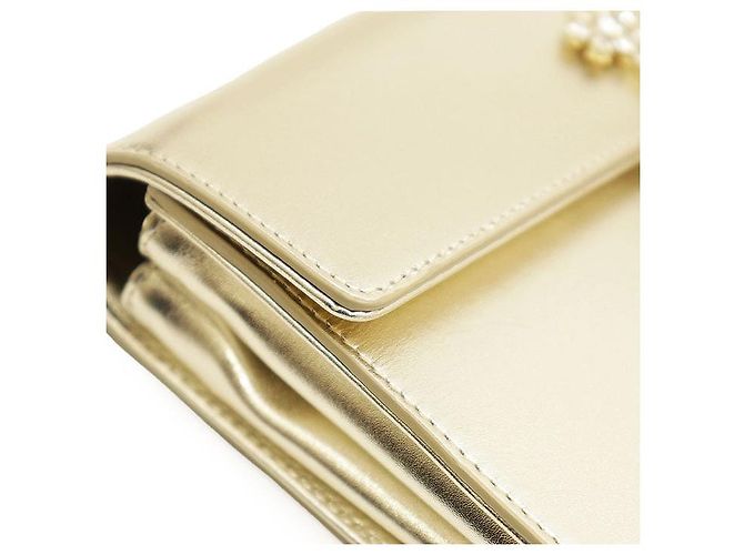 Clutch Roger Vivier Efflorescence em cetim e couro Dourado - vista 13