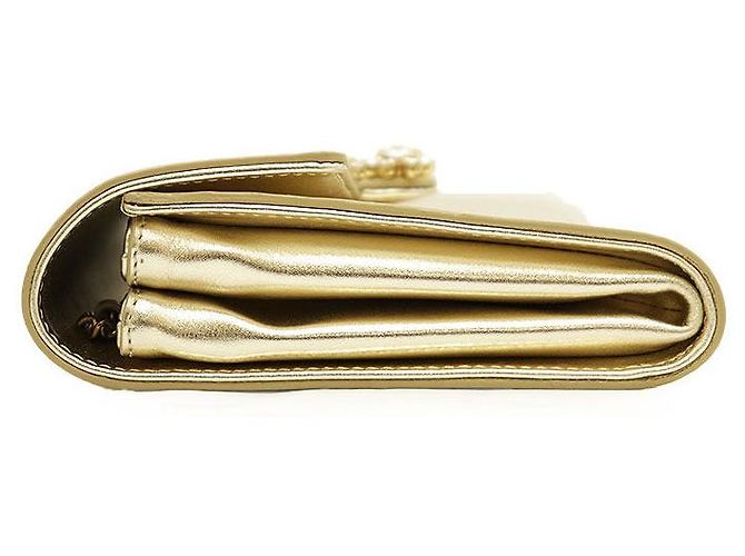 Clutch Roger Vivier Efflorescence em cetim e couro Dourado - vista 7