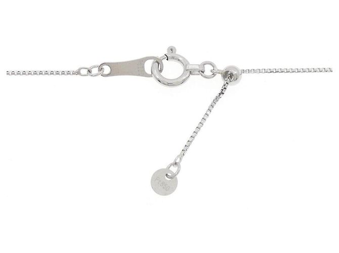 Autre Marque Platin-Saphir-Diamant-Halskette Silber - Ansicht 5