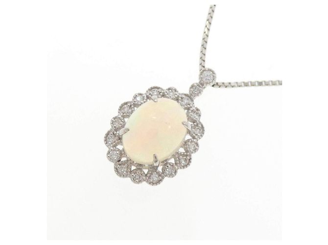 Autre Marque Pt900 Pt850 Opal Diamant Halskette Mehrfarben - Ansicht 3