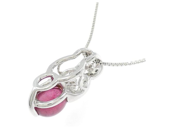 Autre Marque Collana in Pt900 Pt850 Tormalina e Diamanti Argento - vista 4