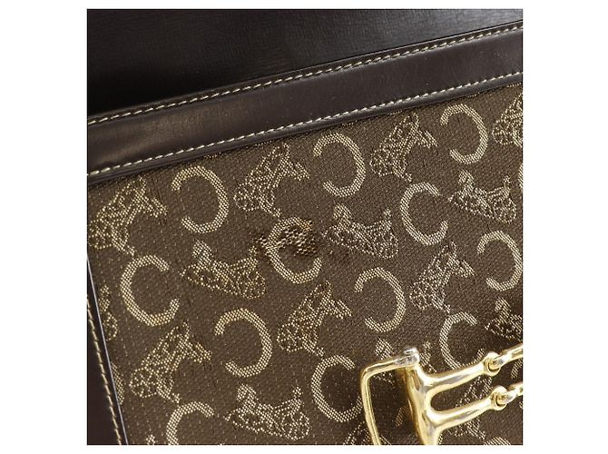 Céline Celine Vintage Canvas Calf Handtasche Braun - Ansicht 11