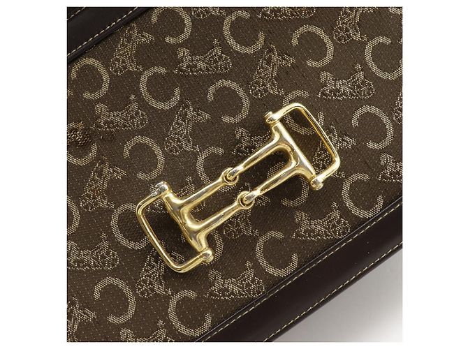 Céline Celine Vintage Canvas Calf Handtasche Braun - Ansicht 12