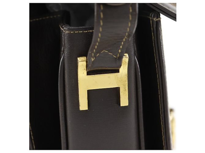 Céline Celine Vintage Canvas Calf Handtasche Braun - Ansicht 17