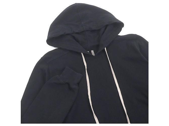Rick Owens Long Pullover Hoodie Cotton Hoodie Negro - vista 2