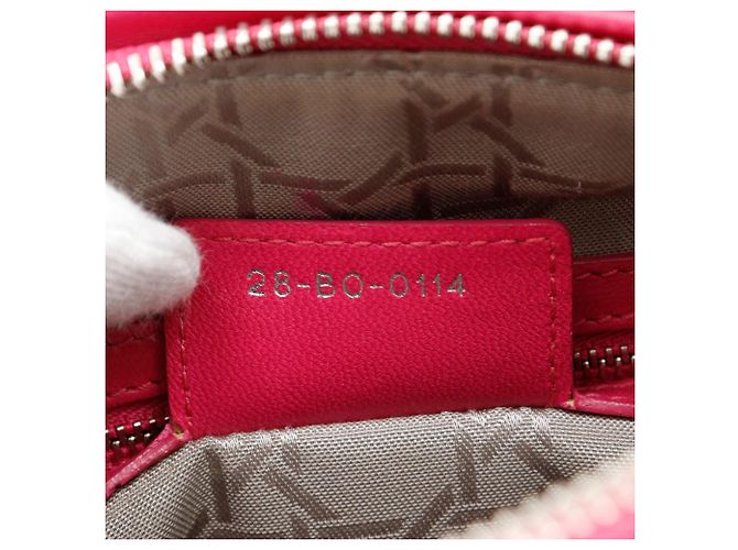 Autre Marque Borsa 2way Christian Dior Lady Dior in pelle Cannage Rosa Fuschia - vista 18