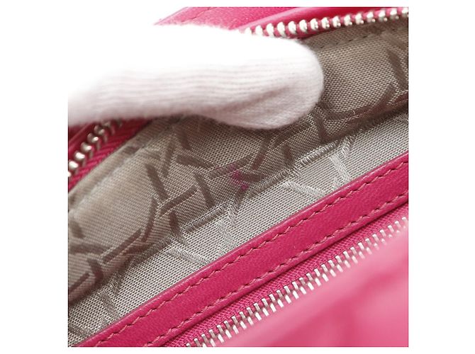 Autre Marque Borsa 2way Christian Dior Lady Dior in pelle Cannage Rosa Fuschia - vista 8