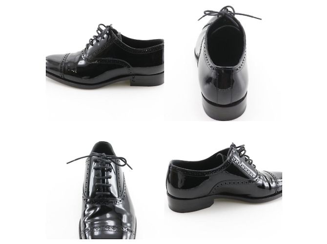 Yves Saint Laurent Saint Laurent Patent Leather Lace-Up Dress Shoes Black - view 11