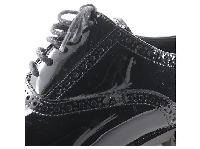 Yves Saint Laurent Saint Laurent Patent Leather Lace-Up Dress Shoes Black - view 12