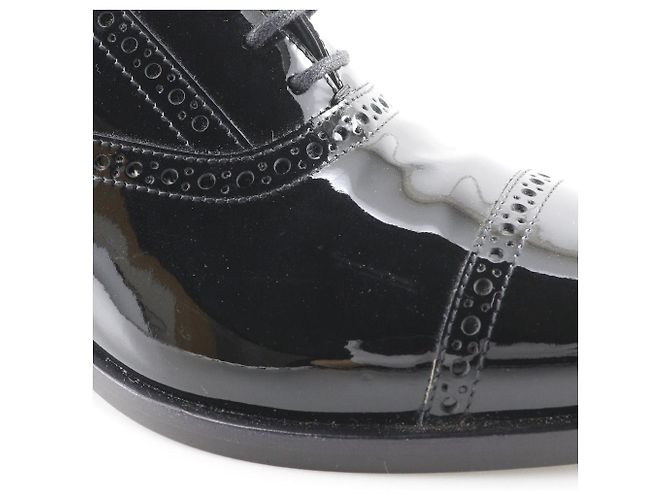 Yves Saint Laurent Saint Laurent Patent Leather Lace-Up Dress Shoes Black - view 13